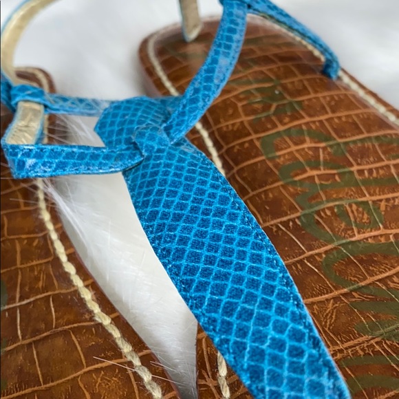Blue Snakeskin 🐍 Sam Edelman Sandals Sz 8.5 - Picture 3 of 7